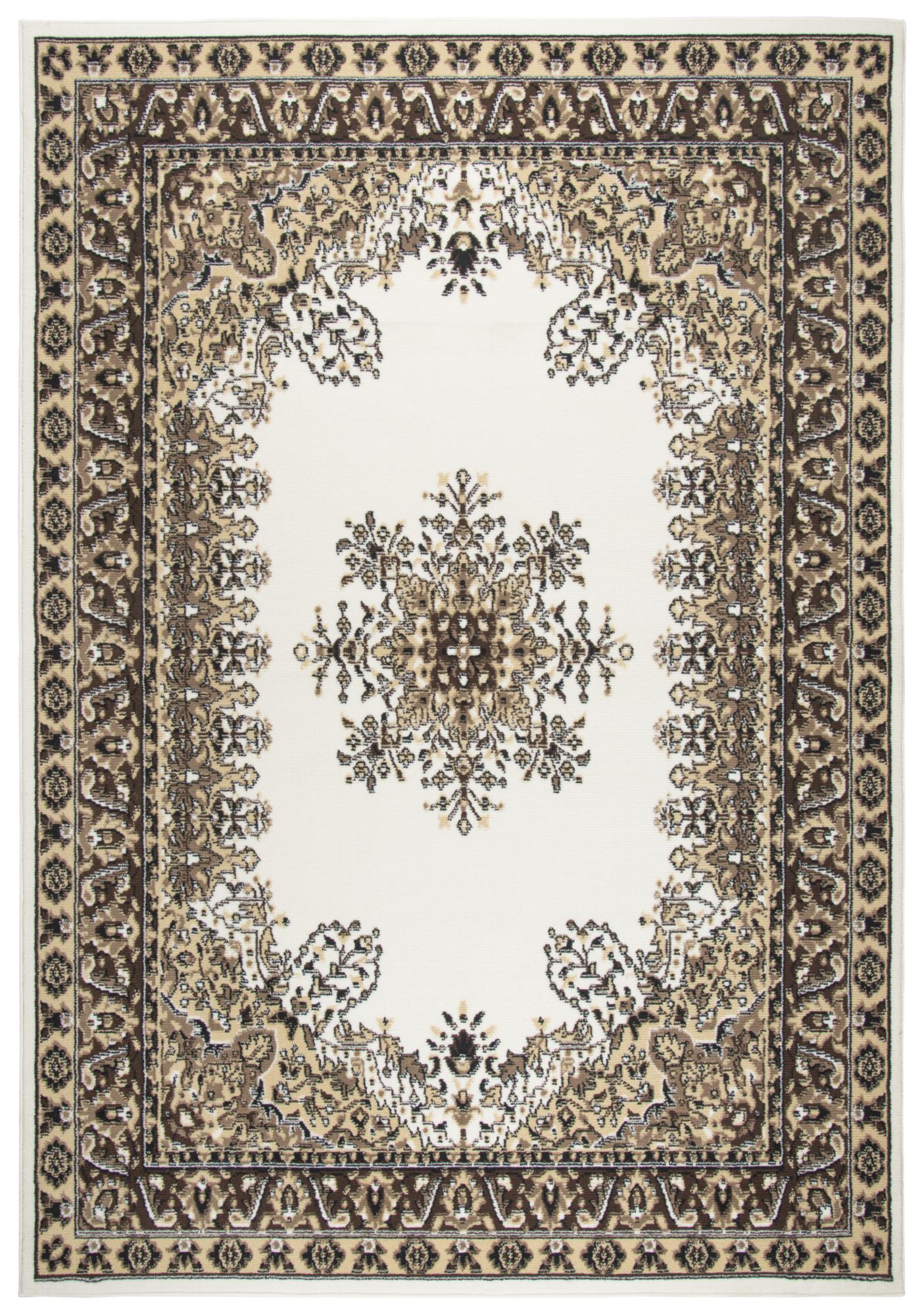 Welcome Rugs-Xcite Rug Oriental Brown White