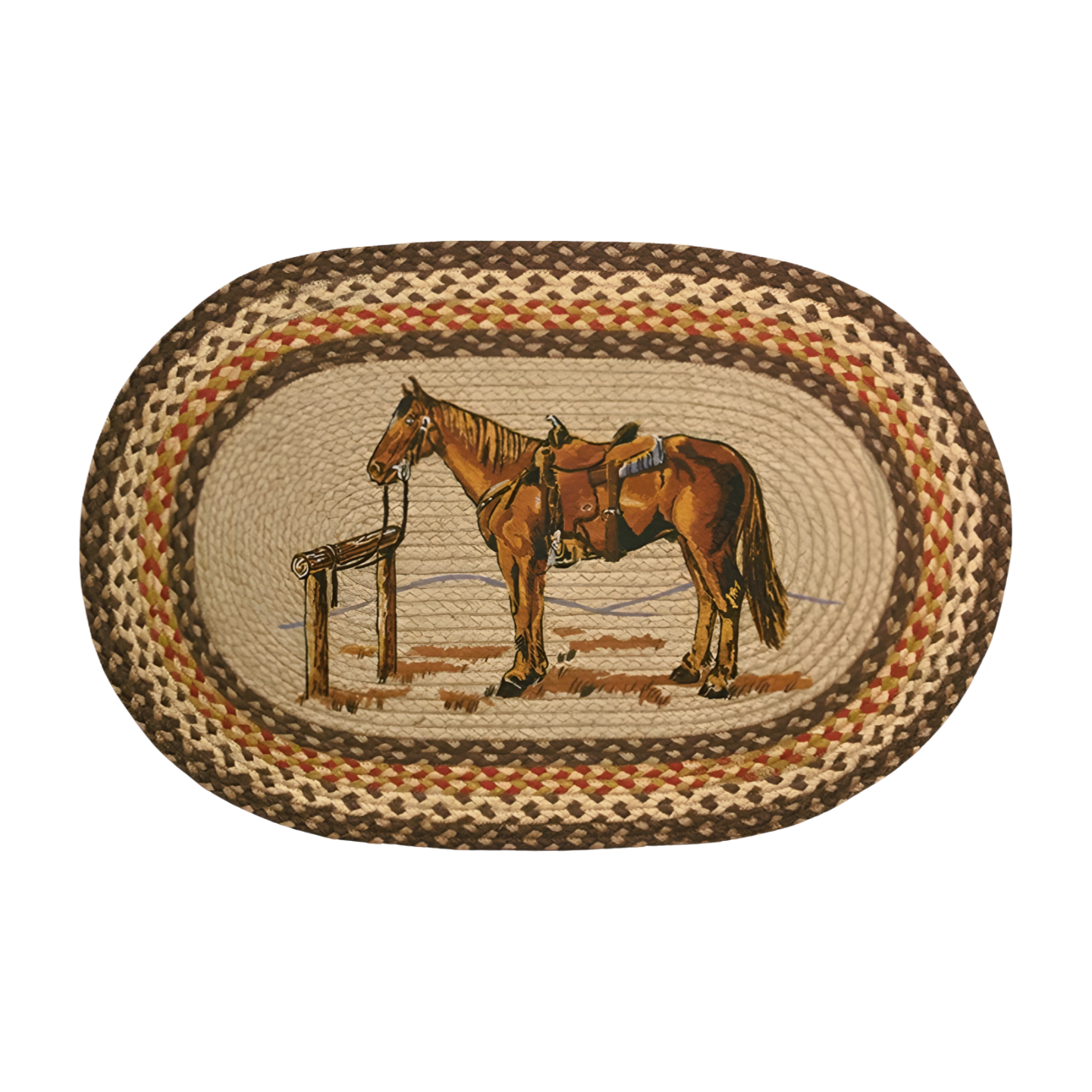 W|R OVAL BRAIDED HORSE JUTE RUG